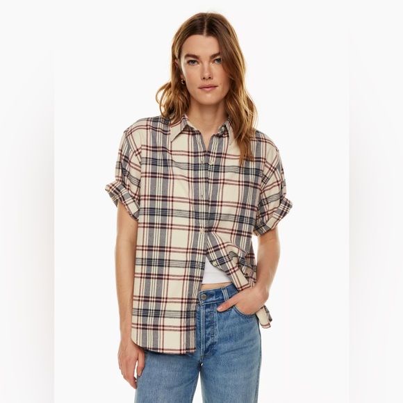 Denim Forum Tops - Aritzia Denim Forum The Jane Shirt, Plaid, Sz L